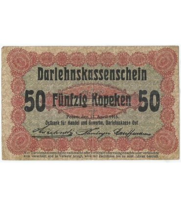 Poznań 50 kopiejek 1916, Ober-ost Posen