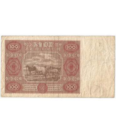 100 złotych 1947, Ser. F, stan 3-/4+, rzadka seria