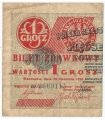 Bilet zdawkowy 1 grosz 1924, lewy, AY, stan 4+