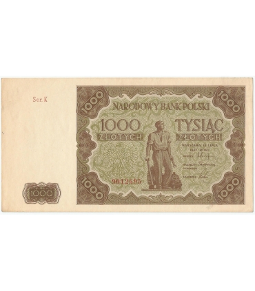 1000 zł, 1947, stan 2, seria K