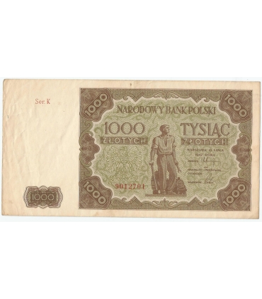1000 zł, 1947, stan 3, seria K