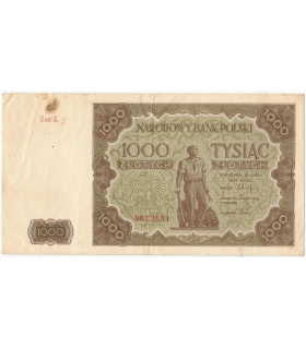 1000 zł, 1947, stan 2, seria K
