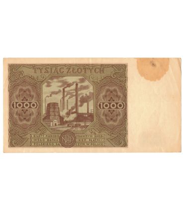 1000 zł, 1947, stan 2, seria K