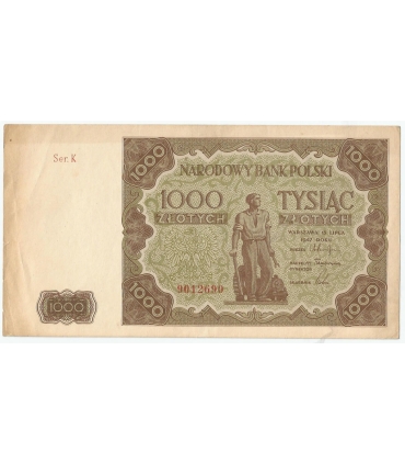 1000 zł, 1947, stan 3, seria K