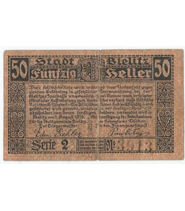Bielsko / Bielitz – 50 halerzy 1919, st. 4