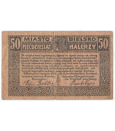Bielsko / Bielitz – 50 halerzy 1919, st. 4