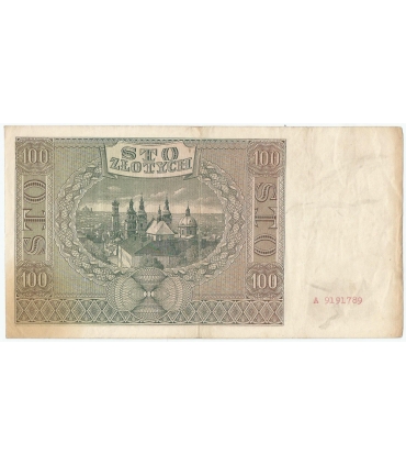 Banknot 100 złotych 1941 stan 3, Ser. A