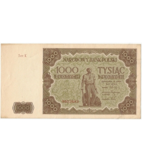 1000 zł, 1947, stan 2/2+, seria K