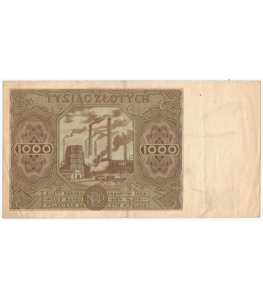 1000 zł, 1947, stan 2, seria K