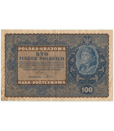 100 marek polskich (PKKP), rok 1919, stan 3, IJ seria I