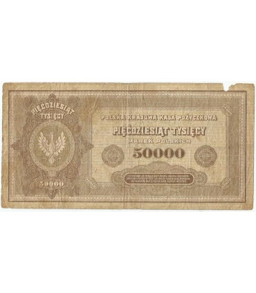 50000 marek polskich 1922, seria S, stan 4+