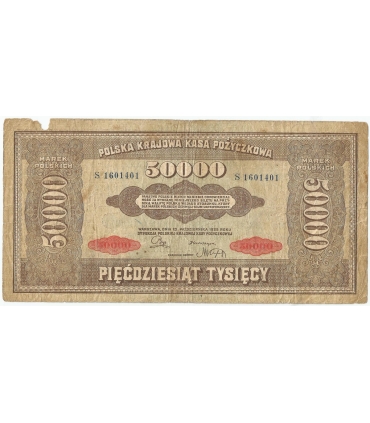 50000 marek polskich 1922, seria S, stan 4+