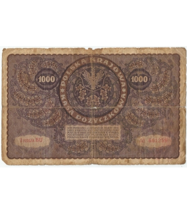 1000 marek polskich 1919, I seria BU, stan 4-