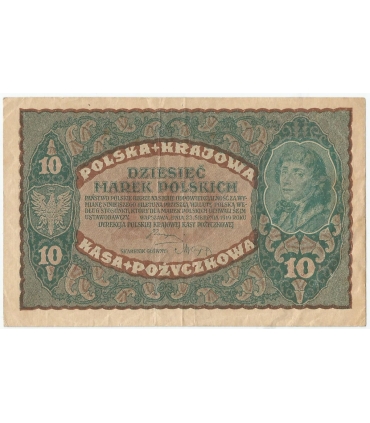 10 marek polskich, rok 1919, stan 3, II Seria EM