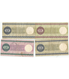 Lot: Zestaw 4 bonów towarowych, 5, 10, 2x20, centów 1979 stan 3-