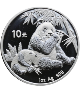 Chiny 10 YUANÓW 2007 srebrna Panda 1 uncja Ag 999, certyfikat