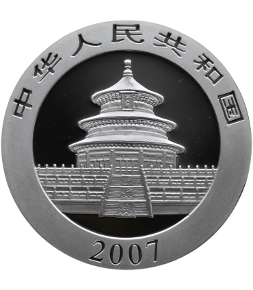 Chiny 10 YUANÓW 2007 srebrna Panda 1 uncja Ag 999, certyfikat