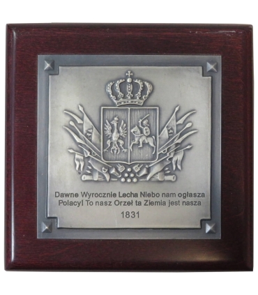 Klipa Powstanie Listopadowe 1831, srebro Ag925, certyfikat, Etui