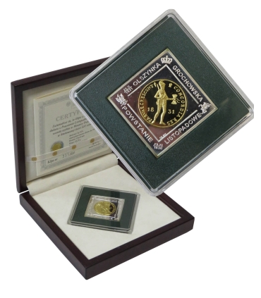 Klipa Powstanie Listopadowe 1831, srebro Ag925, certyfikat, Etui