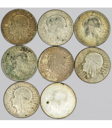 LOT 4 x 2 złote głowa kobiety 1932, 1933, 1934