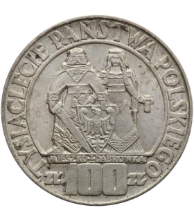 100 zł Mieszko i Dąbrówka 1966, stan 1-