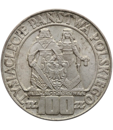 100 zł Mieszko i Dąbrówka 1966, stan 1-