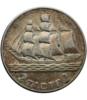 2 zł Żaglowiec 1936, stan 2