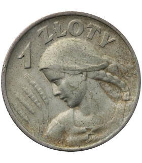 1 złoty 1925, Żniwiarka kropka po dacie, stan 3+