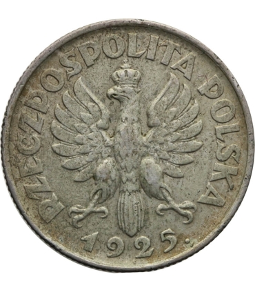1 złoty 1925, Żniwiarka kropka po dacie, stan 3+