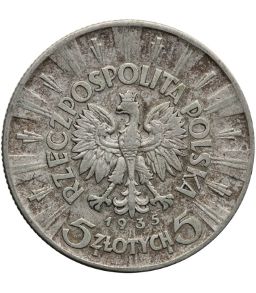 5 złotych Piłsudski 1935, stan 3
