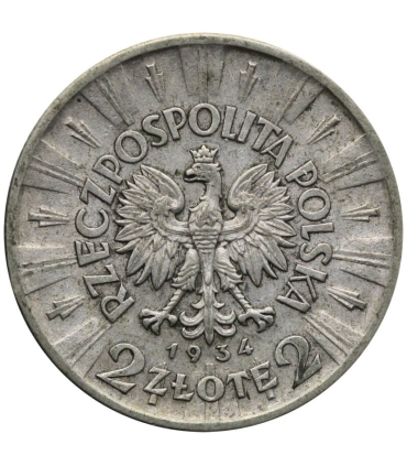 2 złote, Józef Piłsudski, 1934 stan 3