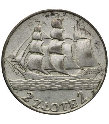 2 zł Żaglowiec 1936, stan 2