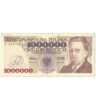 1000000 zł Władysław Reymont 1993, seria D, stan 3/3+