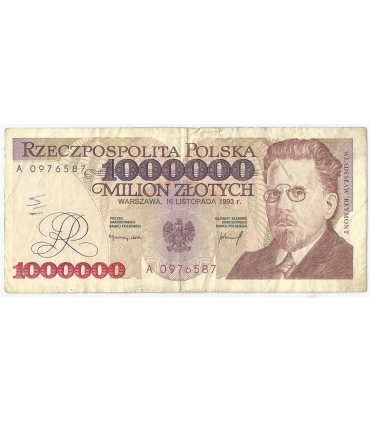 1000000 zł Władysław Reymont 1993, seria A, stan 3