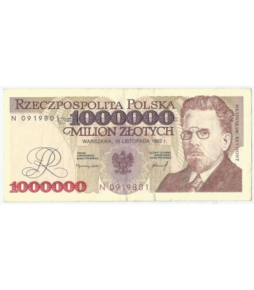 1000000 zł Władysław Reymont 1993, seria N, stan 2-