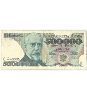 500000 zł Henryk Sienkiewicz 1990, seria B, stan 3