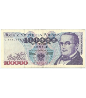 100000 zł Stanisław Moniuszko 1993, seria U, stan 3