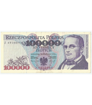100000 zł Stanisław Moniuszko 1993, seria Z, stan 2-