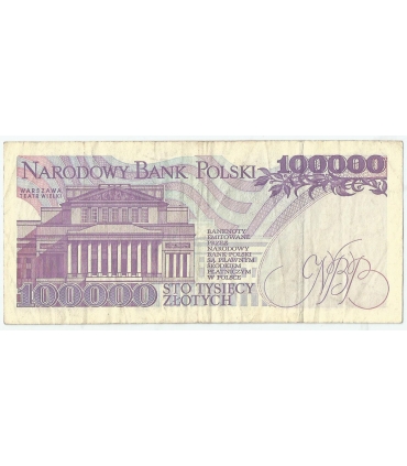 100000 zł Stanisław Moniuszko 1993, seria U, stan 3