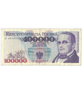 100000 zł Stanisław Moniuszko 1993, seria U, stan 3