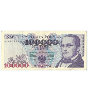 100000 zł Stanisław Moniuszko 1993, seria H, stan 3