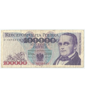 100000 zł Stanisław Moniuszko 1993, seria D, stan 3