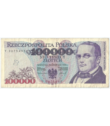 100000 zł Stanisław Moniuszko 1993, seria D, stan 3