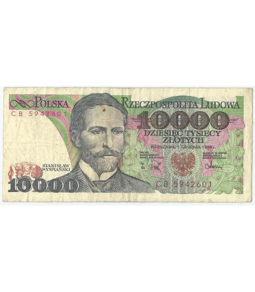 10000 zł Stanisław Wyspiański 1988, seria CB, stan 3