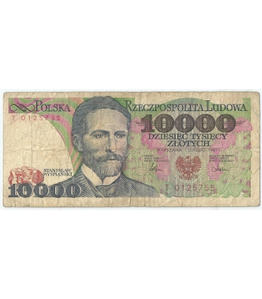 10000 zł Stanisław Wyspiański 1988, seria T, stan 3-