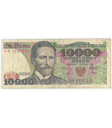 10000 zł Stanisław Wyspiański 1988, seria BW, stan 3/3-