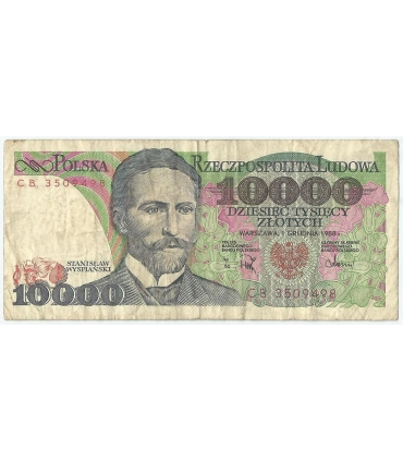 10000 zł Stanisław Wyspiański 1988, seria CB, stan 3-