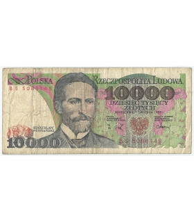 10000 zł Stanisław Wyspiański 1988, seria BS, stan 3/3-
