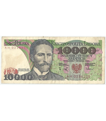10000 zł Stanisław Wyspiański 1988, seria AH, stan 3