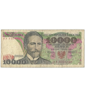10000 zł Stanisław Wyspiański 1988, seria BA, stan 3/3-